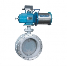 Pneumatic double-acting fluorine-lined butterfly valve