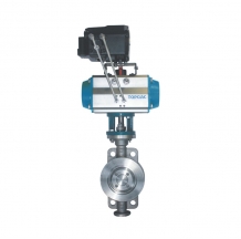 Pneumatic double-acting regulating butterfly valve