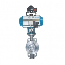 Pneumatic single action cut-off butterfly valve
