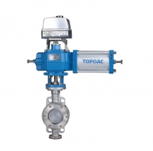 Pneumatic double-acting regulating butterfly valve