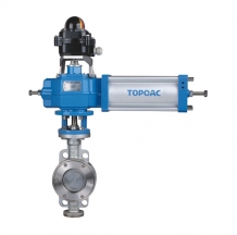 Pneumatic single action cut-off butterfly valve