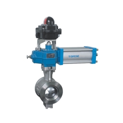 Pneumatic double-acting three-way positioning V-type cut-off ball valve
