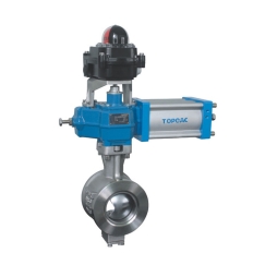 Pneumatic double-acting three-way positioning V-type cut-off ball valve