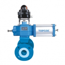 Pneumatic Double-acting Fluorine-lined O-type Cut-off Ball Valve